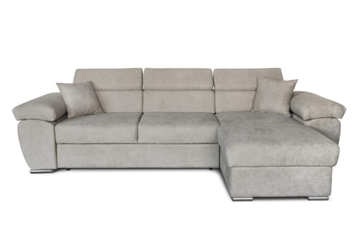 Colțar extensibil cu ladă de depozitare Como Sand Beige reversibil - imagine 3