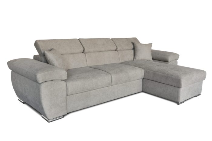 Colțar extensibil cu ladă de depozitare Como Sand Beige reversibil - imagine 4