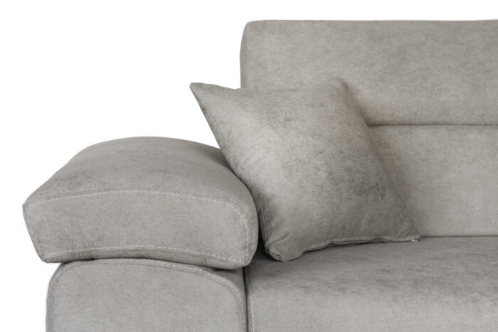 Colțar extensibil cu ladă de depozitare Como Sand Beige reversibil - imagine 9