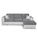 Colțar extensibil cu ladă de depozitare Caribi Grey White de stanga