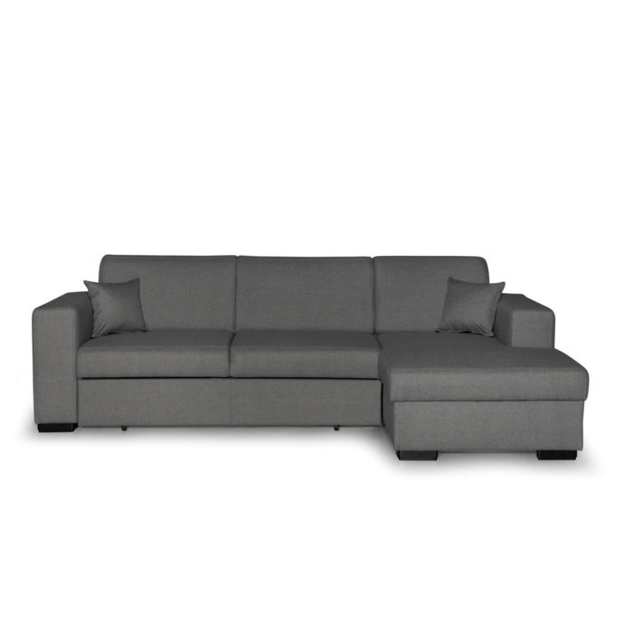 Colțar extensibil cu ladă de depozitare Caribi Silver Grey de stanga - imagine 1