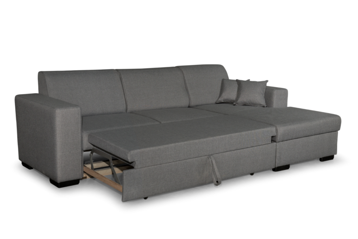 Colțar extensibil cu ladă de depozitare Caribi Silver Grey de stanga - imagine 3