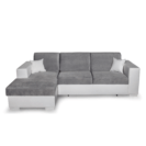 Colțar extensibil cu ladă de depozitare Caribi Grey White de dreapta