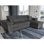 Colțar extensibil cu ladă de depozitare Como Graphite reversibil