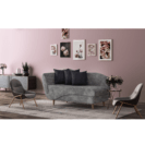 Canapea extensibila 2 locuri oxford gri dreapta