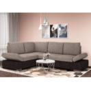 Colțar extensibil cu ladă de depozitare Siena Cappuccino Brown Reversibil