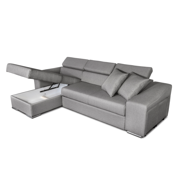 Colțar extensibil cu ladă de depozitare Stile Light Grey de dreapta - imagine 5