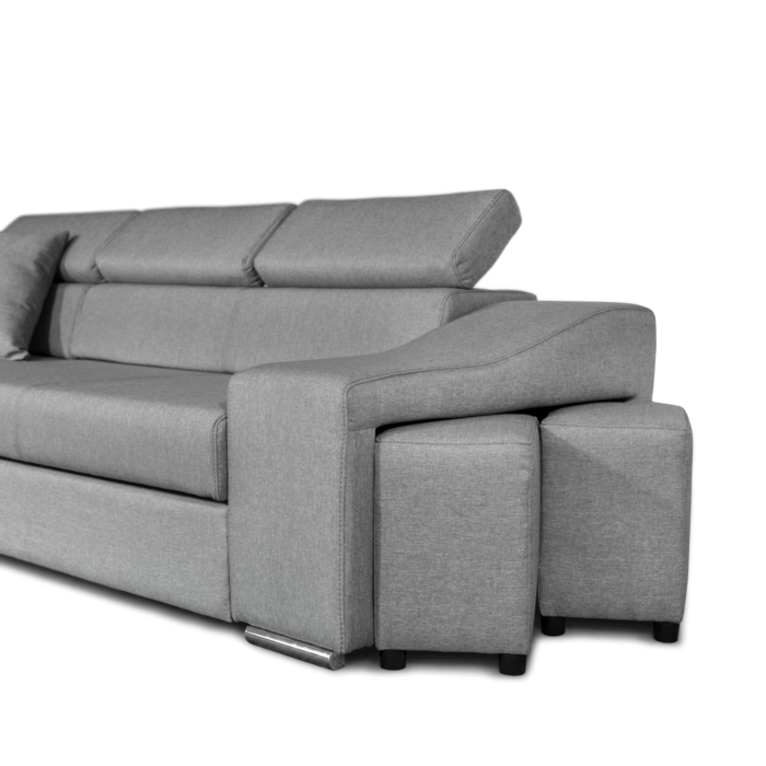 Colțar extensibil cu ladă de depozitare Stile Light Grey de dreapta - imagine 6