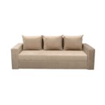 Canapea Ioana 3 locuri cu brate Beige Velvet - imagine 2