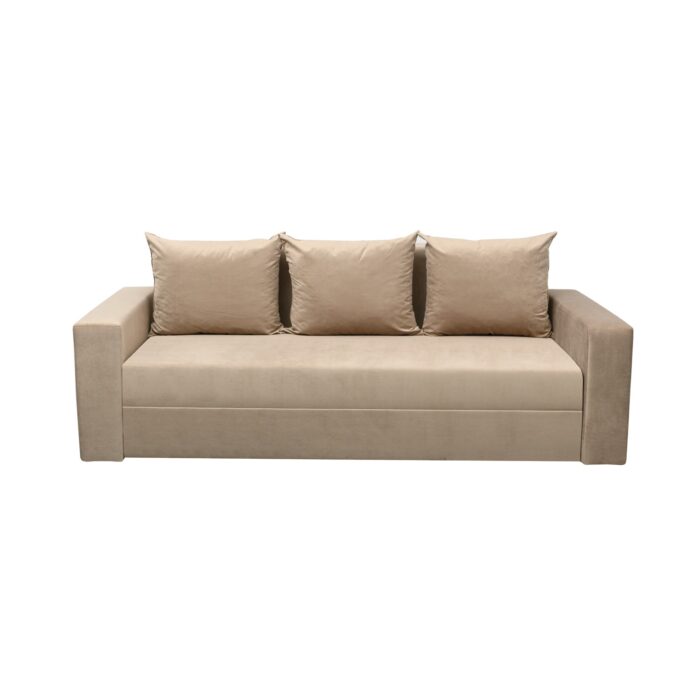Canapea Ioana 3 locuri cu brate Beige Velvet - imagine 2