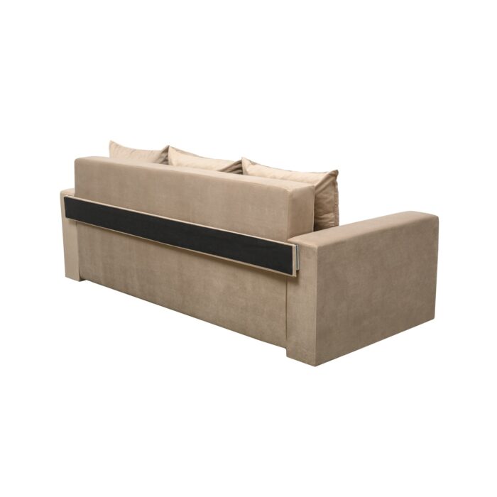 Canapea Ioana 3 locuri cu brate Beige Velvet - imagine 3
