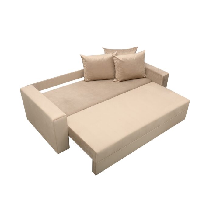 Canapea Ioana 3 locuri cu brate Beige Velvet - imagine 4