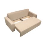 Canapea Ioana 3 locuri cu brate Beige Velvet - imagine 5