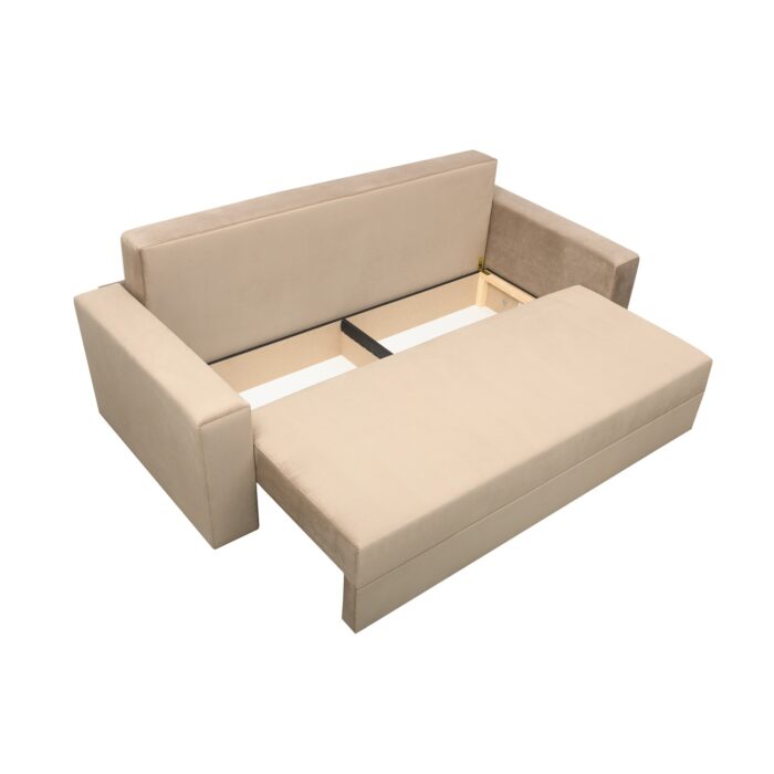 Canapea Ioana 3 locuri cu brate Beige Velvet - imagine 5