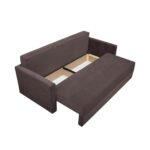 Canapea Ioana Eco 3 locuri cu brate Dark Brown - imagine 5