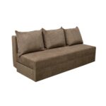 Canapea 3 locuri, fara brate, cu lada depozitare Ioana eco maro melange