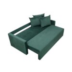 Canapea Ioana Eco 3 locuri cu brate Green Velvet - imagine 4