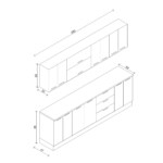 Bucatarie Londra, MDF lucios, cappuccino, 2.6 m - imagine 2