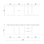 Bucatarie Londra, MDF lucios, cappuccino, 2.6 m - imagine 3