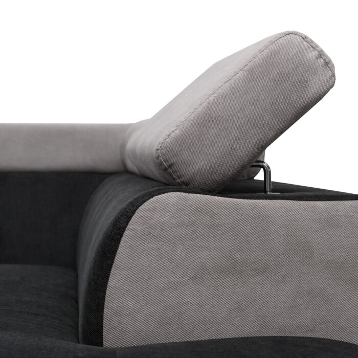 Colțar extensibil cu ladă de depozitare Rio Light and Dark Grey Stanga - imagine 3