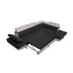 Colțar extensibil cu ladă de depozitare Rio Light and Dark Grey Stanga - imagine 4