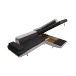 Colțar extensibil cu ladă de depozitare Rio Light and Dark Grey Stanga - imagine 5