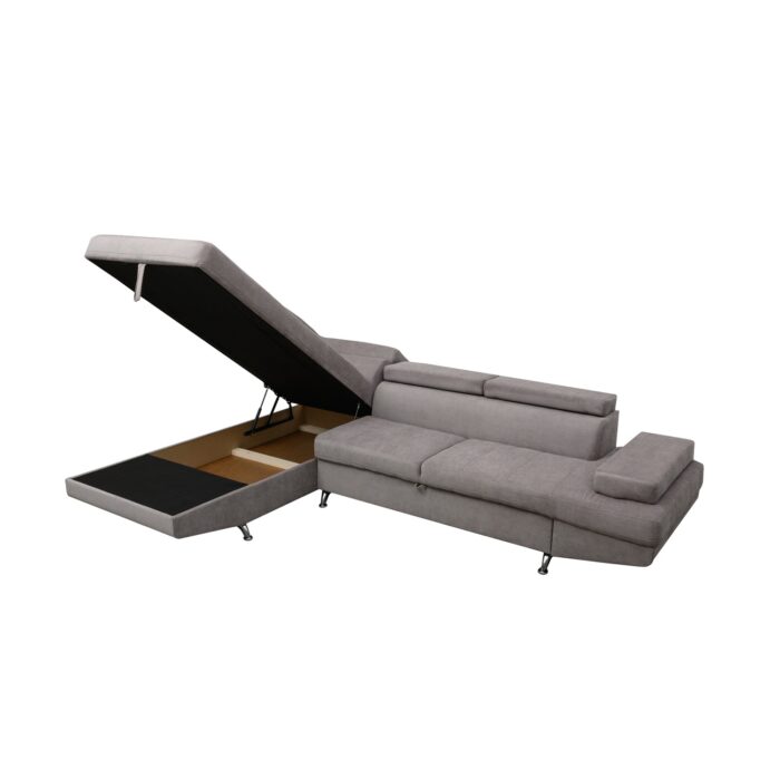 Colțar extensibil cu ladă de depozitare Rio Grey Dreapta - imagine 6