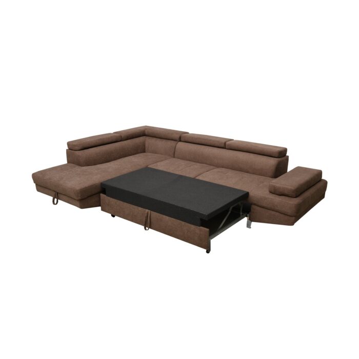 Colțar extensibil cu ladă de depozitare Rio Brown Dreapta - imagine 3