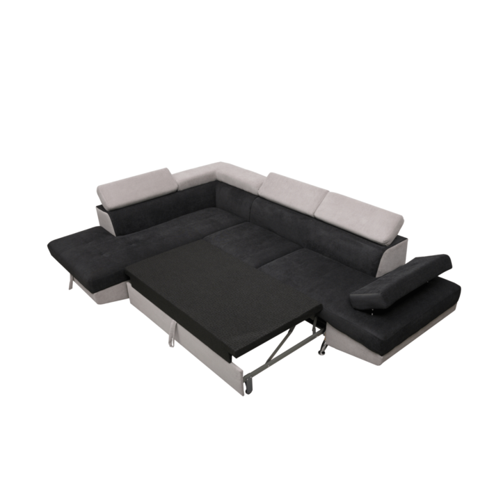 Colțar extensibil cu ladă de depozitare Rio Light and Dark Grey Dreapta - imagine 3