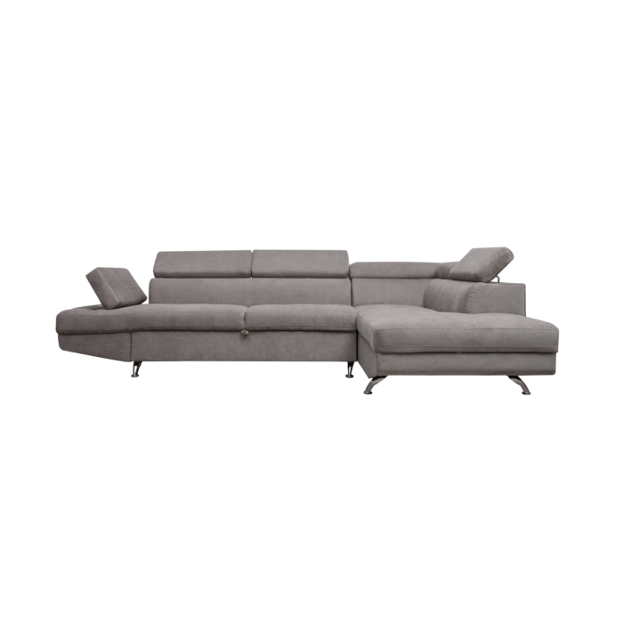 Colțar extensibil cu ladă de depozitare Rio Grey Stanga - imagine 1