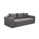 Canapea extensibila gri, cu 3 locuri, cu lada depozitare Olivia
