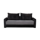 Canapea extensibila cu 3 locuri, cu lada depozitare Laura gri + negru