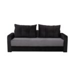 Canapea extensibila cu 3 locuri, cu lada depozitare Laura gri + negru