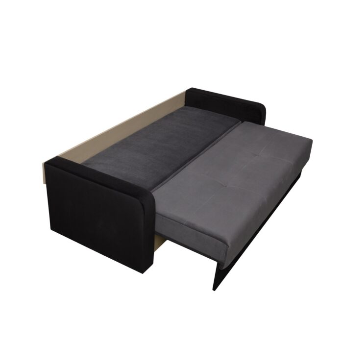 Canapea extensibila Laura Black and Dark Grey - imagine 5