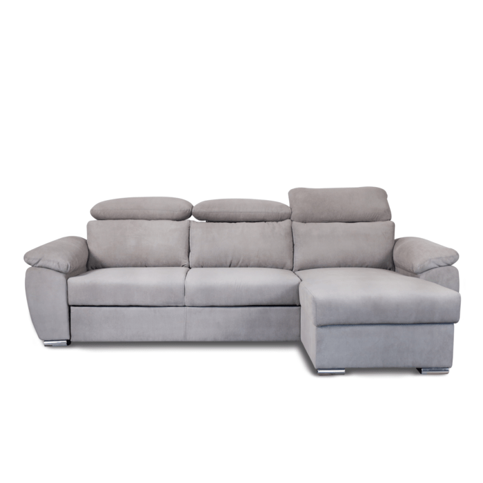 Colțar extensibil cu ladă de depozitare Como Grey reversibil - imagine 1