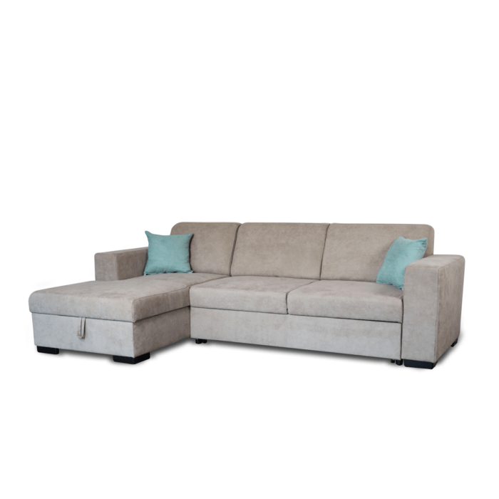 Colțar extensibil cu ladă de depozitare Caribi Beige Grey de dreapta - imagine 1