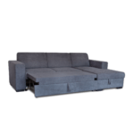 Colțar extensibil cu ladă de depozitare Caribi Dark Grey de stanga - imagine 3