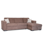 Colțar extensibil cu ladă de depozitare Caribi Brown de stanga