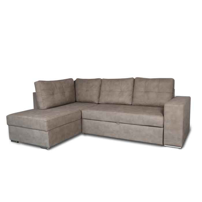 Colțar extensibil cu ladă de depozitare Atena Wave Brown de dreapta - imagine 2