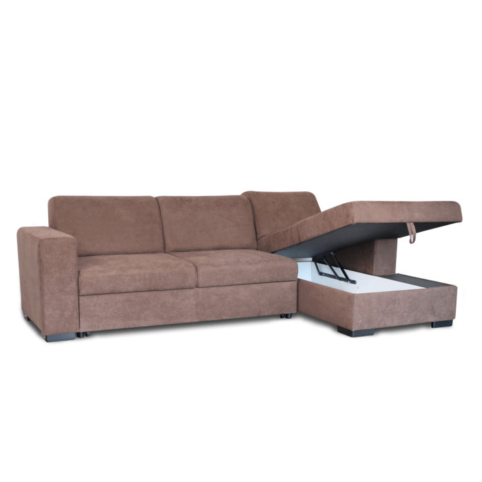 Colțar extensibil cu ladă de depozitare Caribi Brown de stanga - imagine 2