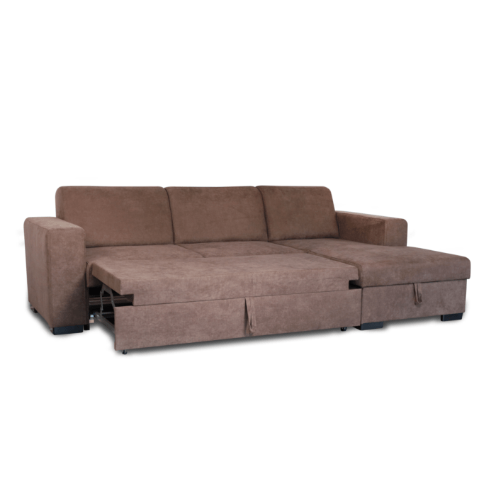 Colțar extensibil cu ladă de depozitare Caribi Brown de stanga - imagine 3