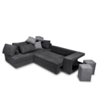 Colțar extensibil cu ladă de depozitare Karina Dark Grey de dreapta - imagine 3