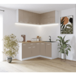 Bucătărie Londra pe colt modulara 1.8 x 1.4 m cappuccino
