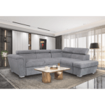 Colțar extensibil cu ladă de depozitare London Style Grey "L" shape stanga