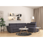 Colțar extensibil cu ladă de depozitare London Style Dark Grey "L" shape stanga