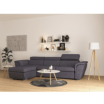 Colțar extensibil cu ladă de depozitare London Relax Dark Grey "L" shape dreapta