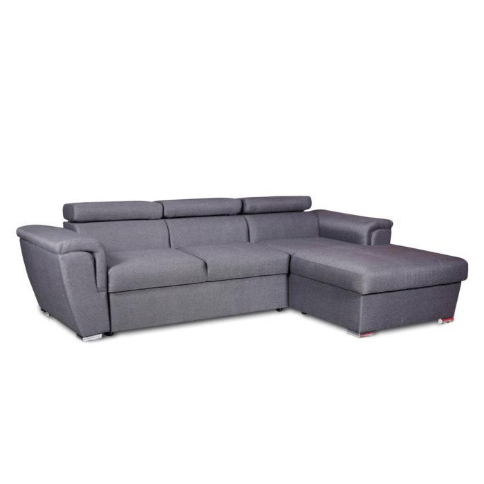 Colțar extensibil cu ladă de depozitare London Relax Dark Grey "L" shape stanga - imagine 2