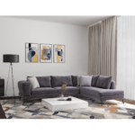 Colțar extensibil cu ladă de depozitare Prestige Deep Grey stanga