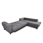 Colțar extensibil cu ladă de depozitare Prestige Deep Grey stanga - imagine 4