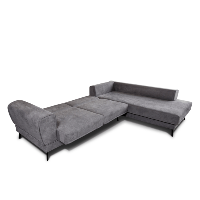 Colțar extensibil cu ladă de depozitare Prestige Deep Grey stanga - imagine 4